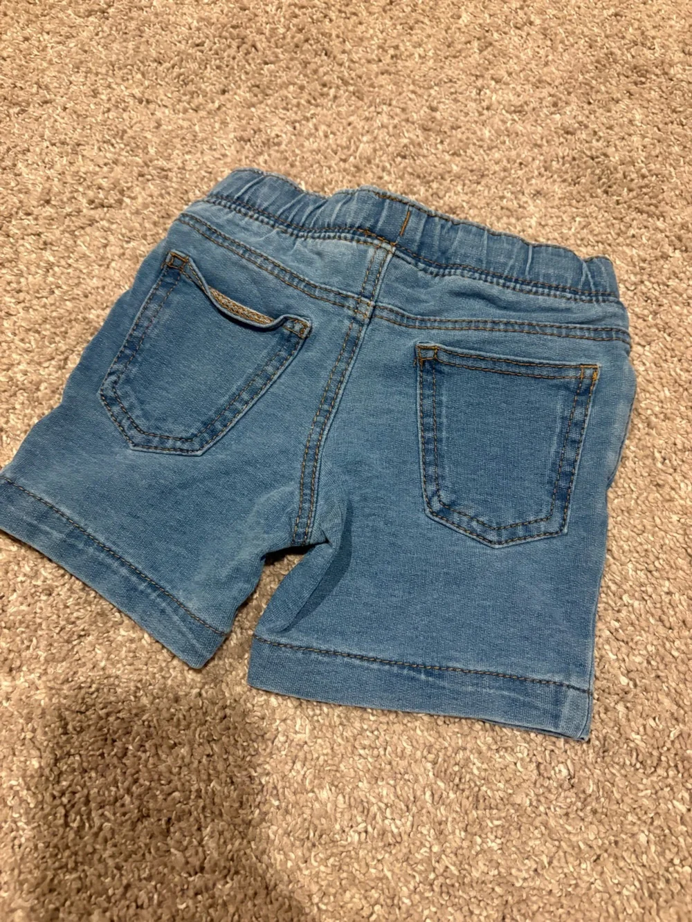 12m Light Blue Denim Elastic-Waist Jeans Shorts